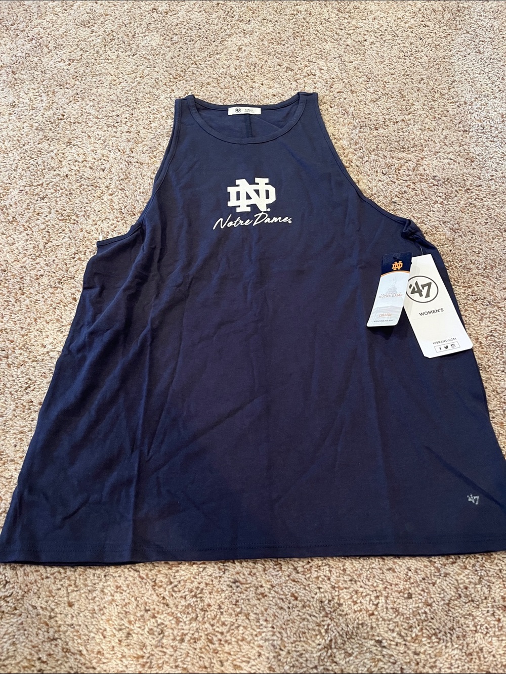 47 Notre Dame Navy Blue Tank Top with White Logo